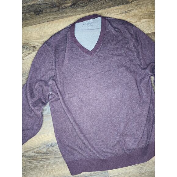 Daniel Cremieux Men’s V-Neck Sweater Size XL Burgundy Maroon Long Sleeve Pullove - Picture 9 of 12